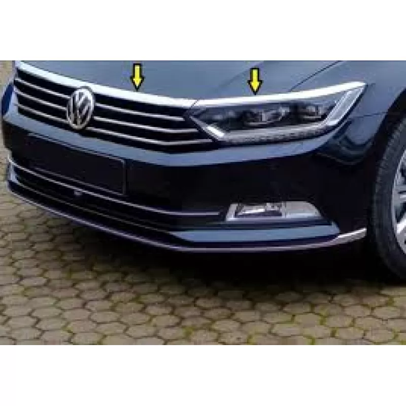 VW Passat B8 2019> Far Üstü Çıta 3 prç. Krom P.Çelik